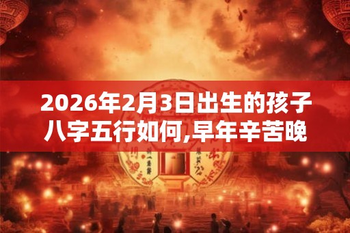 2026年2月3日出生的孩子八字五行如何,早年辛苦晚年享福