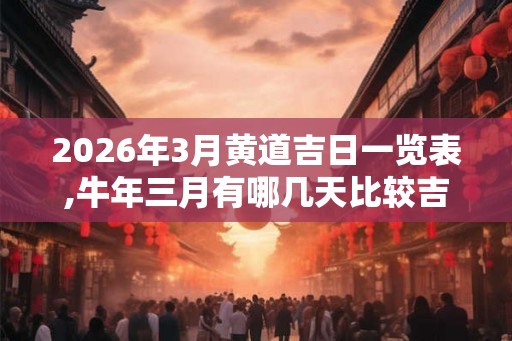 2026年3月黄道吉日一览表,牛年三月有哪几天比较吉利