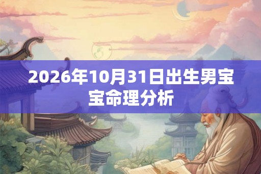 2026年10月31日出生男宝宝命理分析