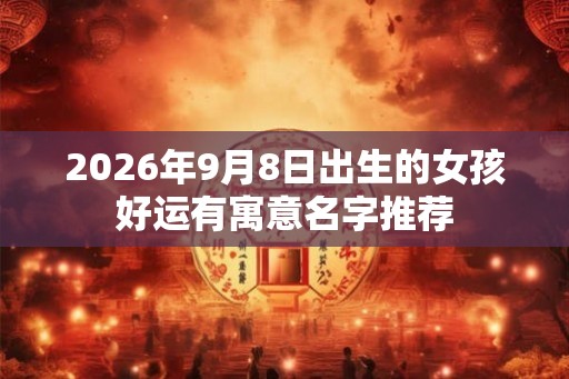 2026年9月8日出生的女孩好运有寓意名字推荐