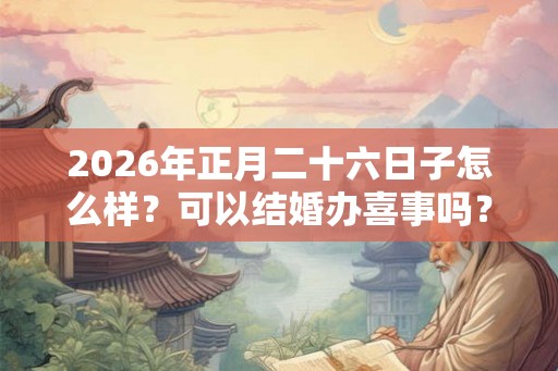 2026年正月二十六日子怎么样?可以结婚办喜事吗? 2026年正月二十六日子怎么样?可以结婚办喜事吗?