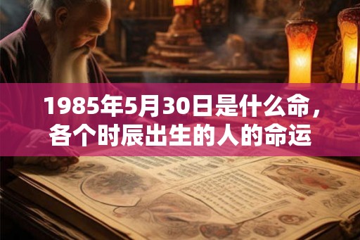 1985年5月30日是什么命，各个时辰出生的人的命运