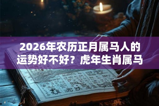 2026年农历正月属马人的运势好不好？虎年生肖属马人的贵人