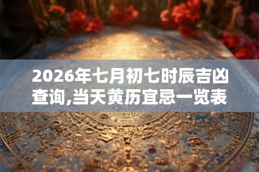 2026年七月初七时辰吉凶查询,当天黄历宜忌一览表