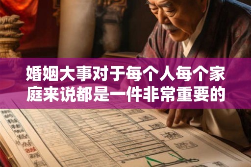 婚姻大事对于每个人每个家庭来说都是一件非常重要的人生大事