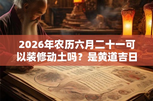 2026年农历六月二十一可以装修动土吗？是黄道吉日吗？