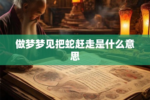 做梦梦见把蛇赶走是什么意思