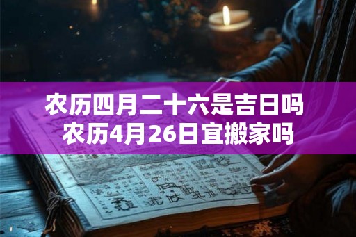 农历四月二十六是吉日吗 农历4月26日宜搬家吗