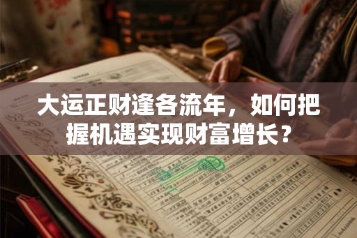 大运正财逢各流年，如何把握机遇实现财富增长？