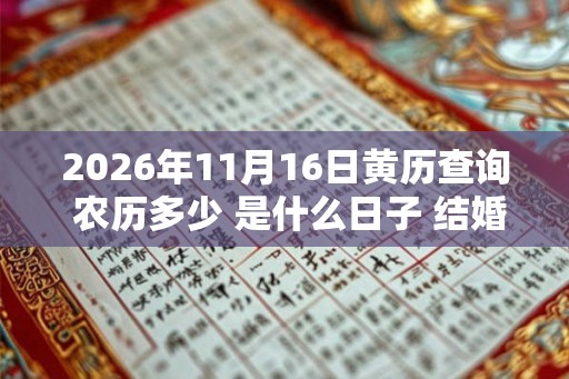 2026年11月16日黄历查询 农历多少 是什么日子 结婚吉时 2026年11月16日黄历查询 农历多少 是什么日子 结婚吉时