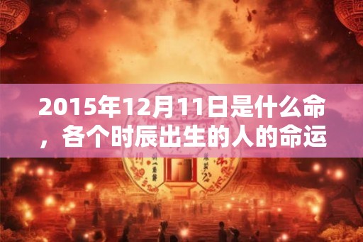 2015年12月11日是什么命，各个时辰出生的人的命运
