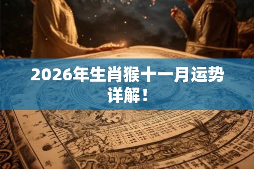 2026年生肖猴十一月运势详解！