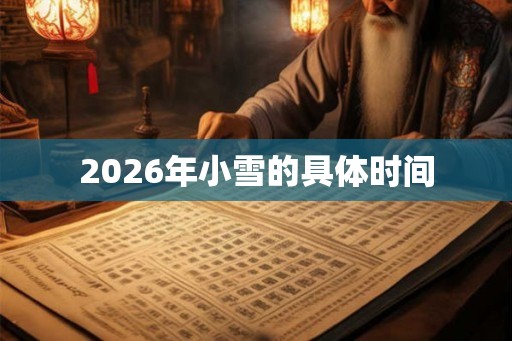 2026年小雪的具体时间 2026年小雪的具体时间
