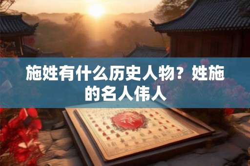 施姓有什么历史人物？姓施的名人伟人