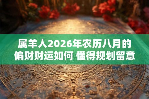 属羊人2026年农历八月的偏财财运如何 懂得规划留意细节