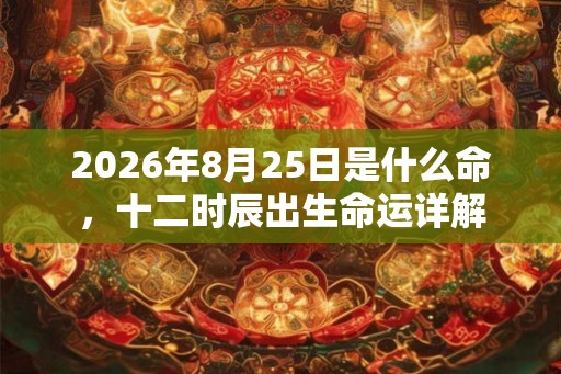 2026年8月25日是什么命，十二时辰出生命运详解