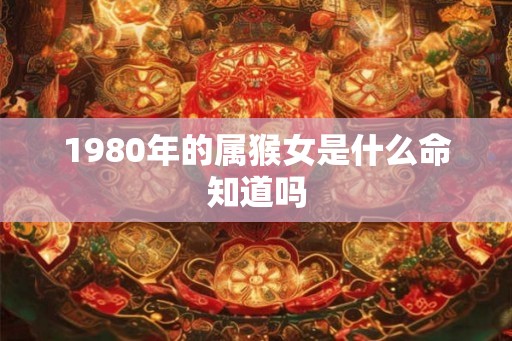 1980年的属猴女是什么命知道吗