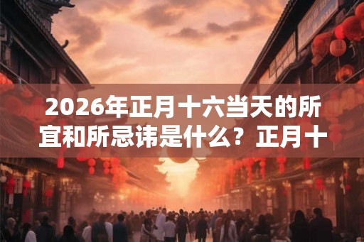 2026年正月十六当天的所宜和所忌讳是什么？正月十六要登高？