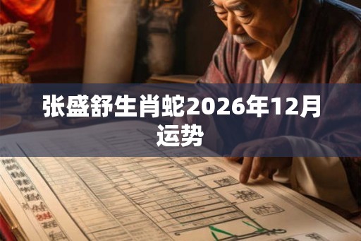 张盛舒生肖蛇2026年12月运势