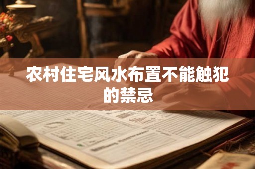 农村住宅风水布置不能触犯的禁忌