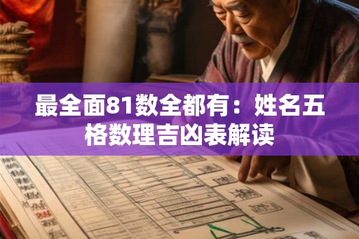 最全面81数全都有：姓名五格数理吉凶表解读