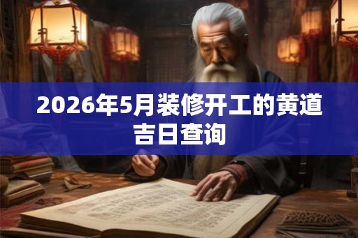 2026年5月装修开工的黄道吉日查询 2026年5月装修开工的黄道吉日查询
