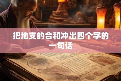 把地支的合和冲出四个字的一句话