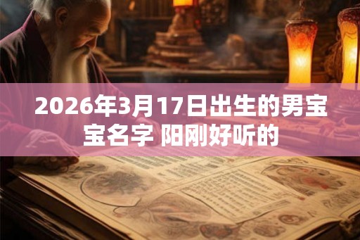 2026年3月17日出生的男宝宝名字 阳刚好听的