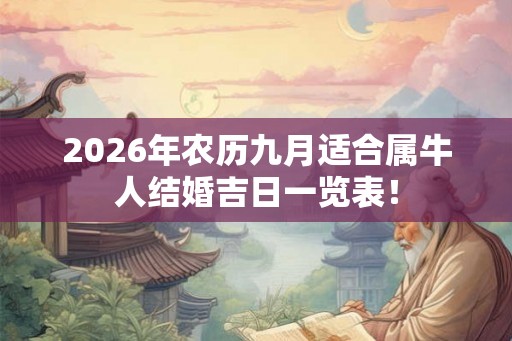 2026年农历九月适合属牛人结婚吉日一览表！
