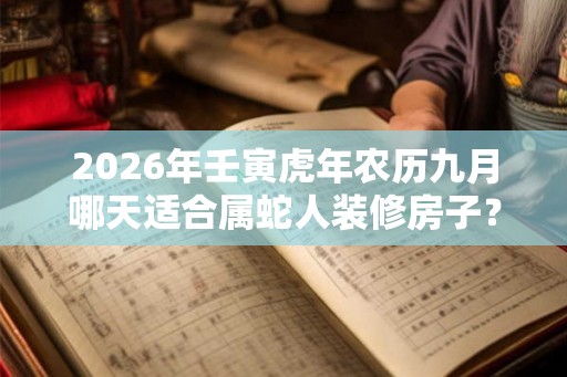 2026年壬寅虎年农历九月哪天适合属蛇人装修房子? 2026年壬寅虎年农历九月哪天适合属蛇人装修房子?