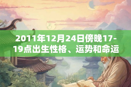 2011年12月24日傍晚17-19点出生性格、运势和命运