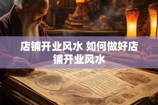 店铺开业风水 如何做好店铺开业风水