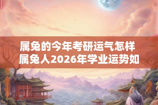 属兔的今年考研运气怎样 属兔人2026年学业运势如何 属兔的今年考研运气怎样 属兔人2026年学业运势如何
