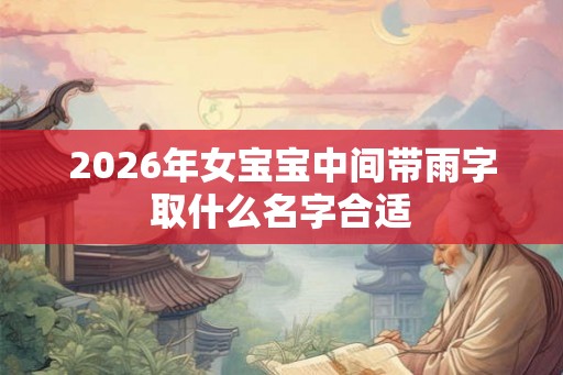 2026年女宝宝中间带雨字取什么名字合适