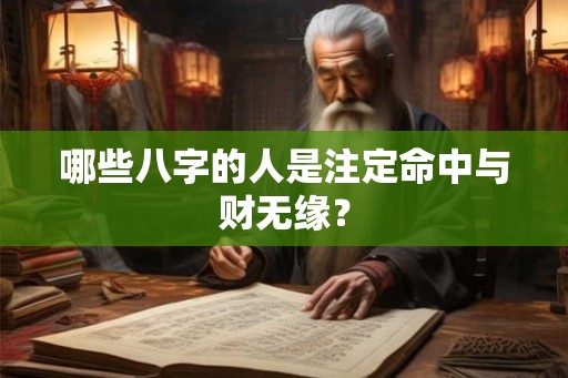 哪些八字的人是注定命中与财无缘？
