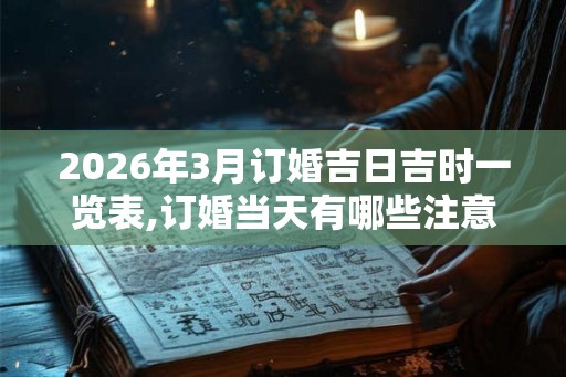 2026年3月订婚吉日吉时一览表,订婚当天有哪些注意事项