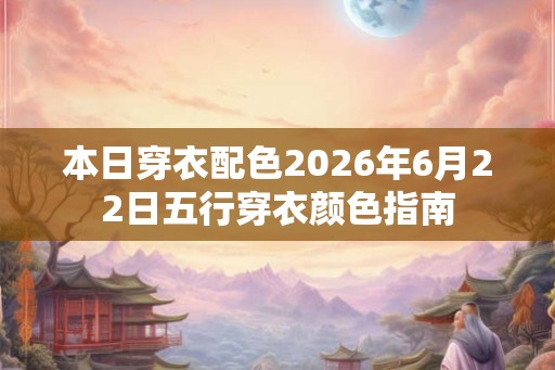 本日穿衣配色2026年6月22日五行穿衣颜色指南