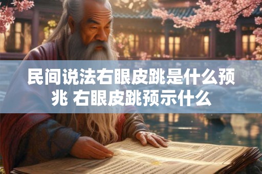 民间说法右眼皮跳是什么预兆 右眼皮跳预示什么
