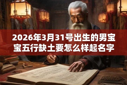 2026年3月31号出生的男宝宝五行缺土要怎么样起名字