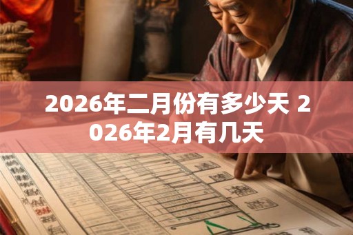 2026年二月份有多少天 2026年2月有几天 2026年二月份有多少天 2026年2月有几天