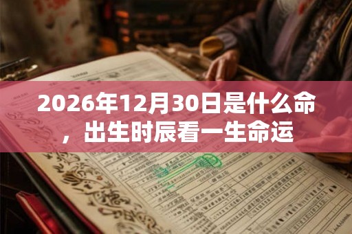 2026年12月30日是什么命，出生时辰看一生命运