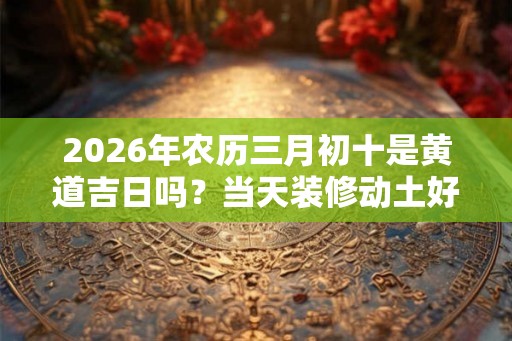 2026年农历三月初十是黄道吉日吗？当天装修动土好吗？
