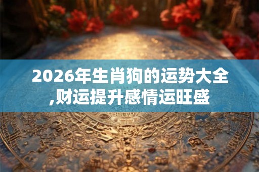 2026年生肖狗的运势大全,财运提升感情运旺盛