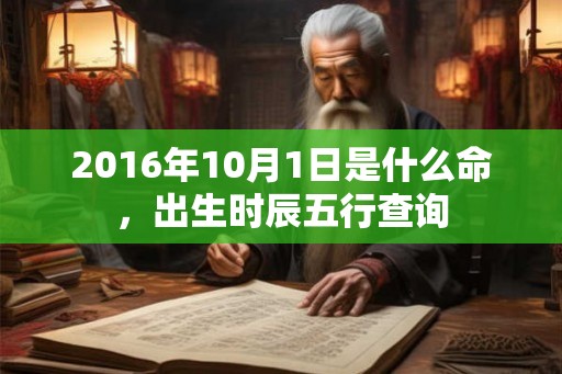 2016年10月1日是什么命，出生时辰五行查询
