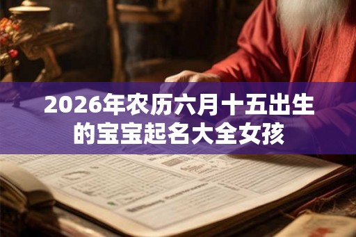 2026年农历六月十五出生的宝宝起名大全女孩