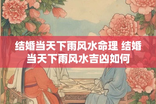 结婚当天下雨风水命理 结婚当天下雨风水吉凶如何