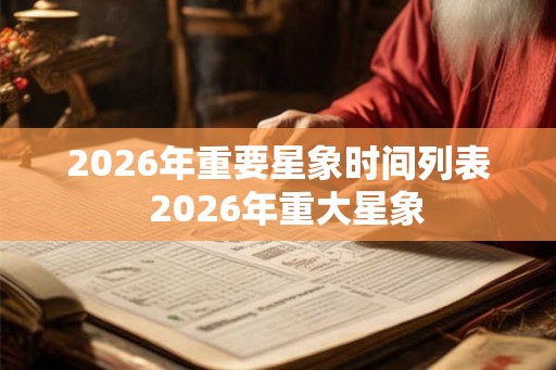 2026年重要星象时间列表  2026年重大星象