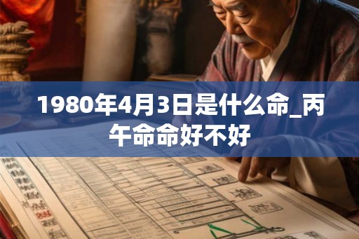 1980年4月3日是什么命_丙午命命好不好