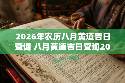 2026年农历八月黄道吉日查询 八月黄道吉日查询2026年