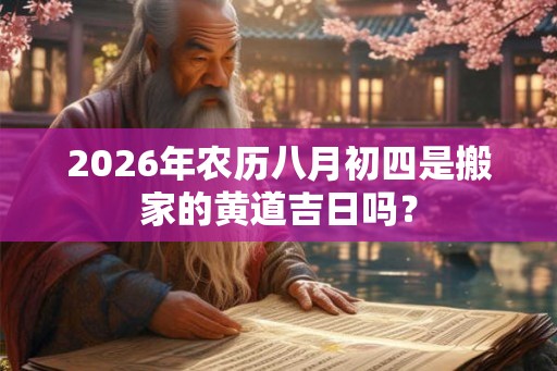 2026年农历八月初四是搬家的黄道吉日吗? 2026年农历八月初四是搬家的黄道吉日吗?